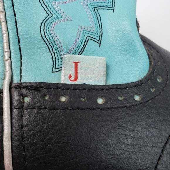 Justin Gypsy Womens Size 7 B Teal Black Leather Pull On Western Cowboy Boots - Picture 11 of 14